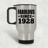 96th Birthday Fabulous Since 1928 - Silver Travel Mug