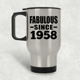 66th Birthday Fabulous Since 1958 - Silver Travel Mug