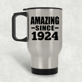 100th Birthday Amazing Since 1924 - Silver Travel Mug