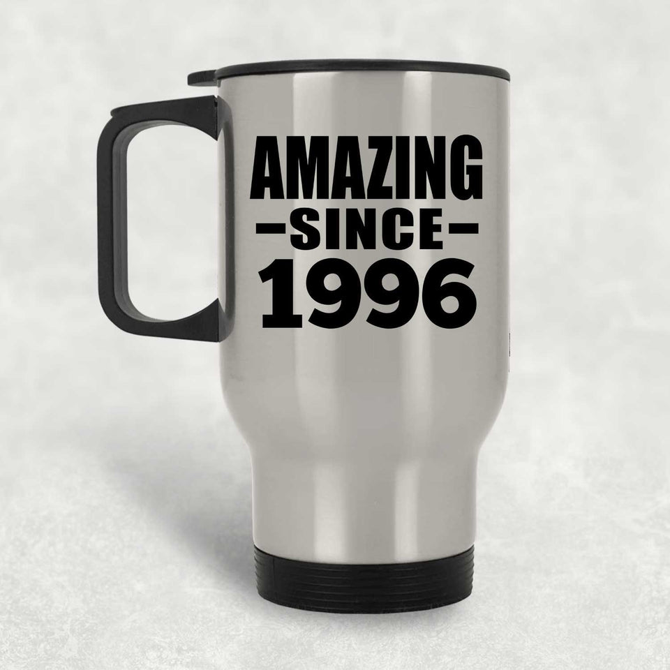 28th Birthday Amazing Since 1996 - Silver Travel Mug