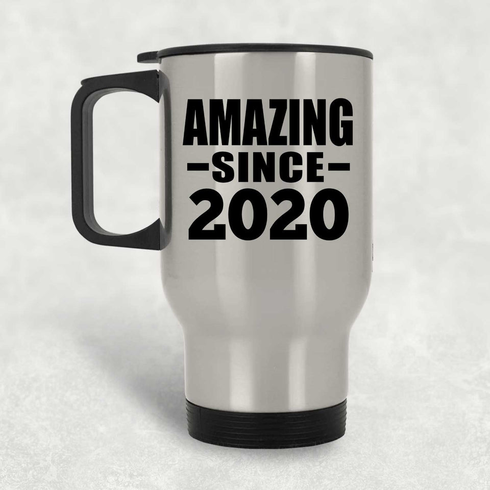 4th Birthday Amazing Since 2020 - Silver Travel Mug