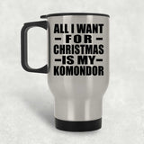 All I Want For Christmas Is My Komondor - Silver Travel Mug