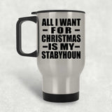 All I Want For Christmas Is My Stabyhoun - Silver Travel Mug