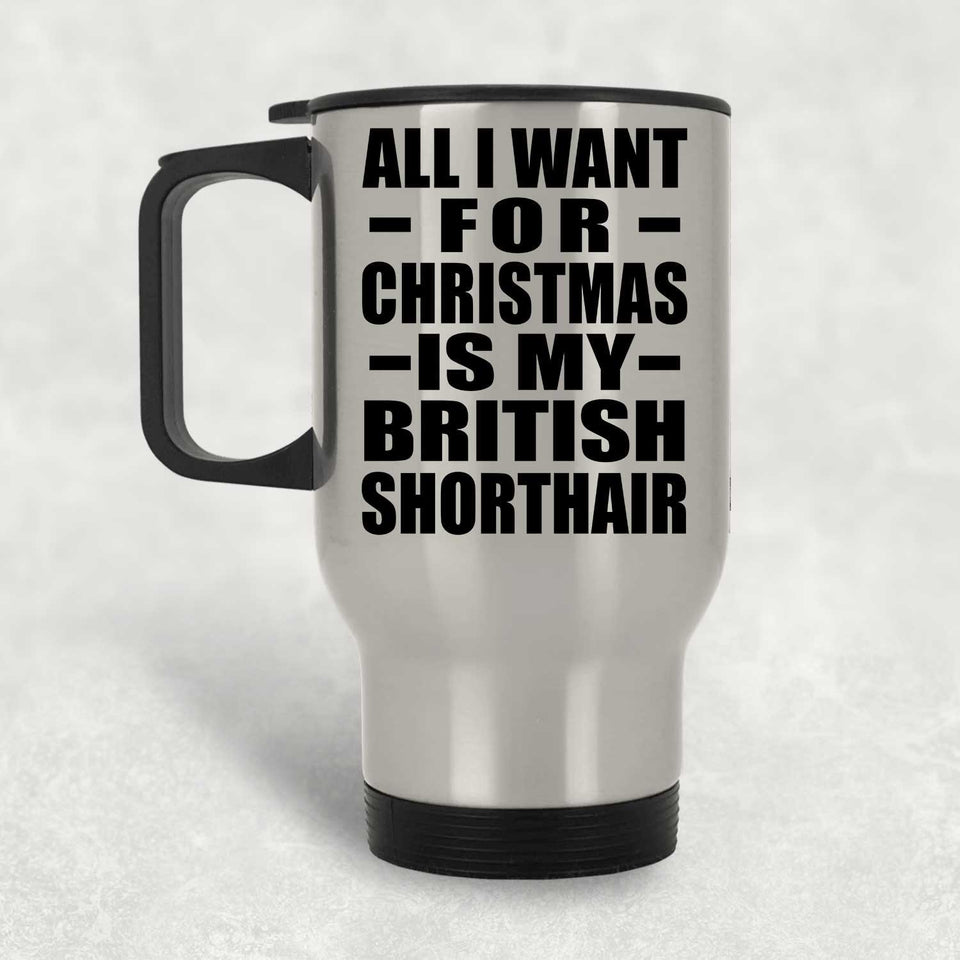 All I Want For Christmas Is My British Shorthair - Silver Travel Mug