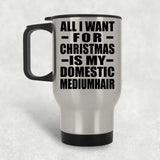 All I Want For Christmas Is My Domestic Mediumhair - Silver Travel Mug