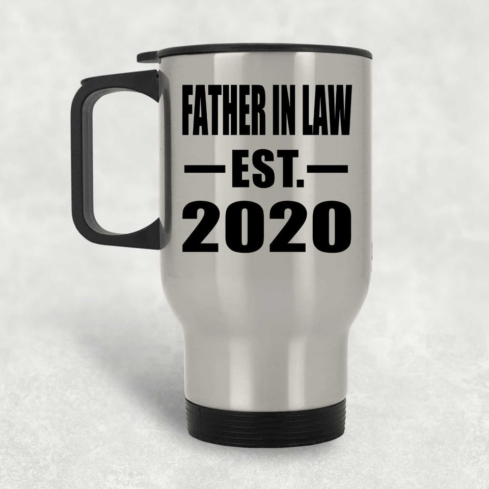 Father In Law Established EST. 2020 - Silver Travel Mug