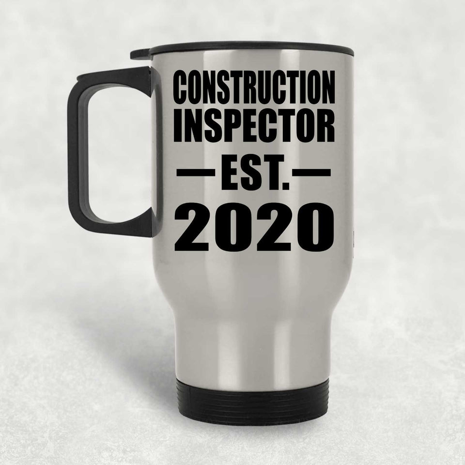 Construction Inspector Established EST. 2020 - Silver Travel Mug