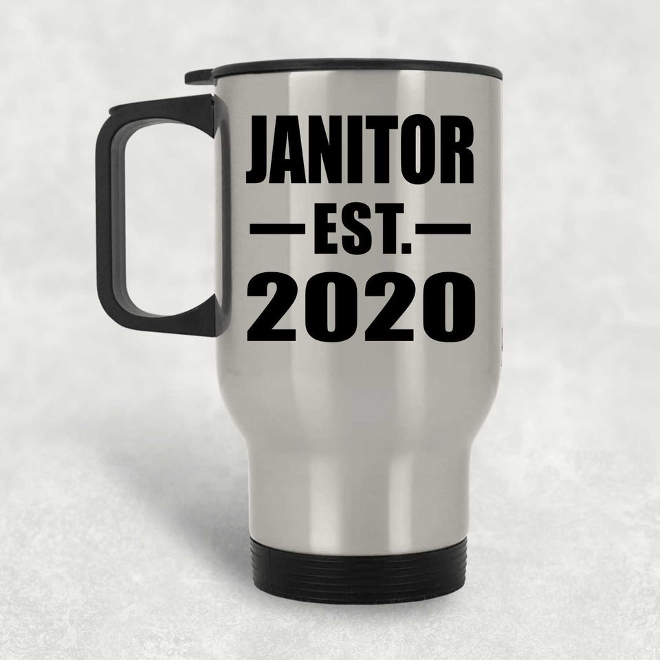 Janitor Established EST. 2020 - Silver Travel Mug