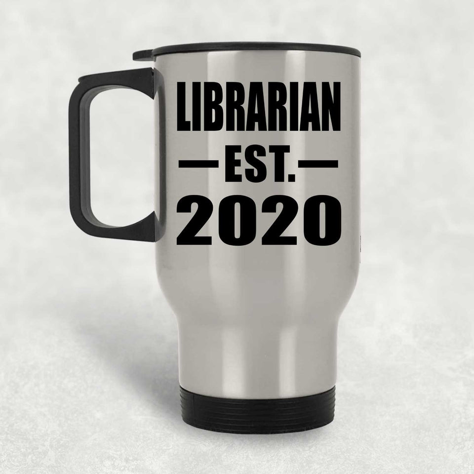 Librarian Established EST. 2020 - Silver Travel Mug