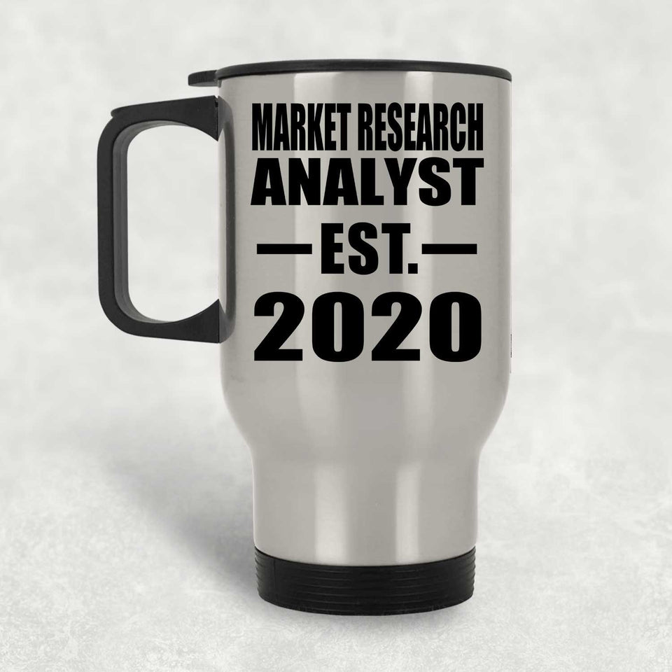 Market Research Analyst Established EST. 2020 - Silver Travel Mug