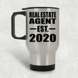 Real Estate Agent Established EST. 2020 - Silver Travel Mug