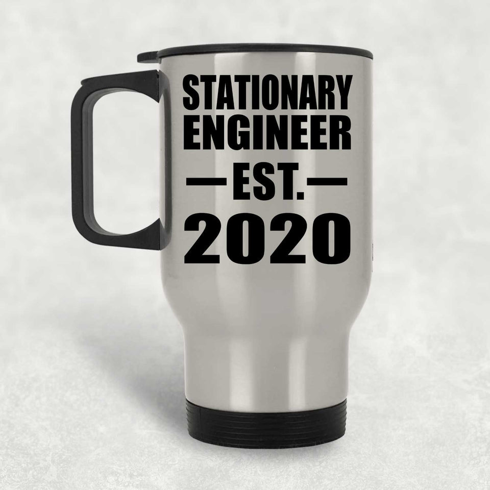 Stationary Engineer Established EST. 2020 - Silver Travel Mug