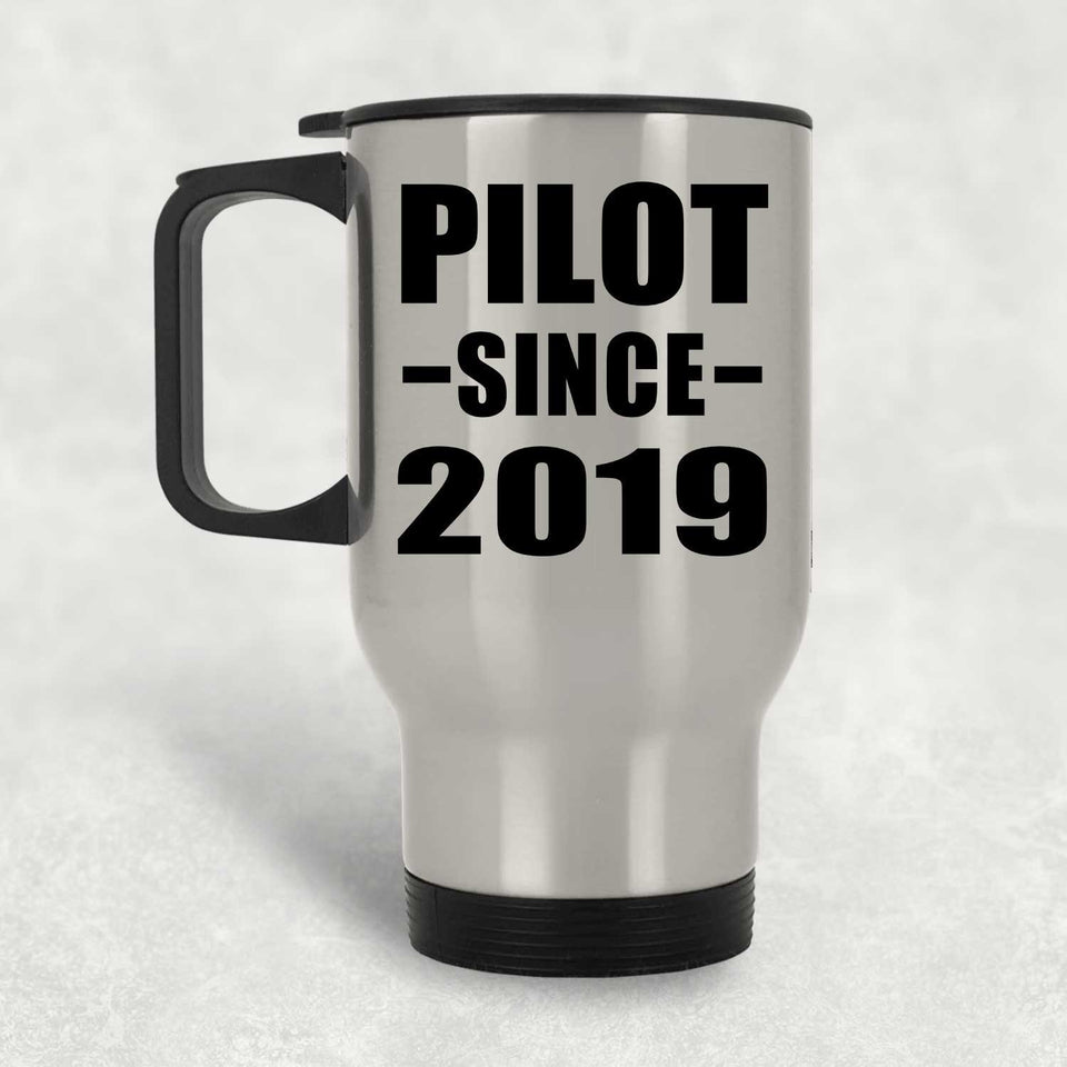 Pilot Since 2019 - Silver Travel Mug