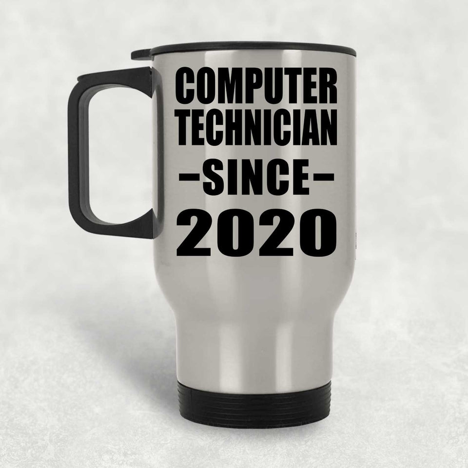 Computer Technician Since 2020 - Silver Travel Mug