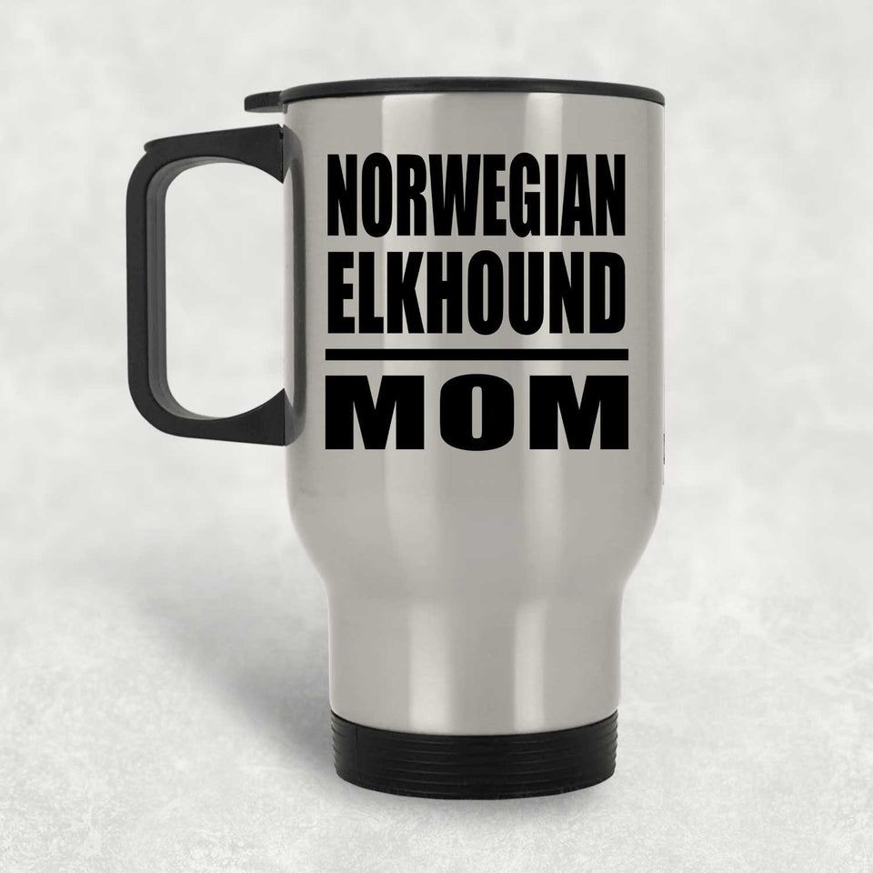 Norwegian Elkhound Mom - Silver Travel Mug