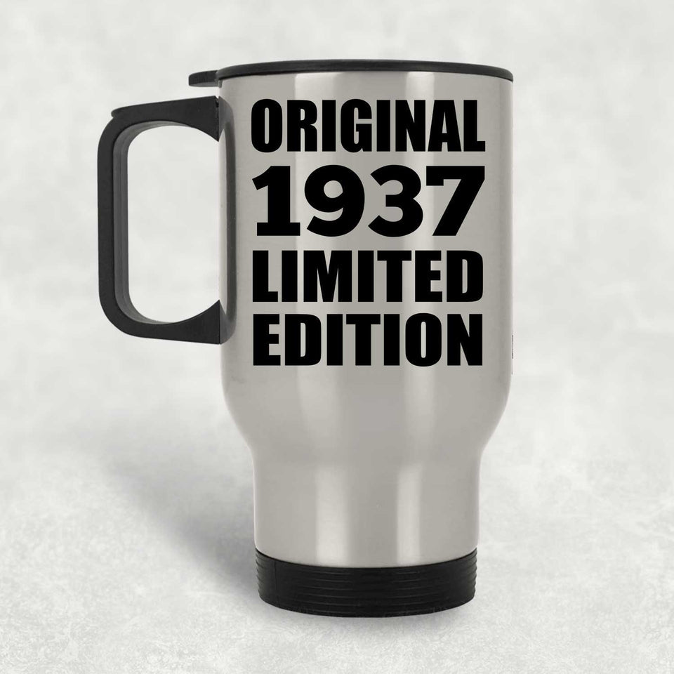 87th Birthday Original 1937 Limited Edition - Silver Travel Mug