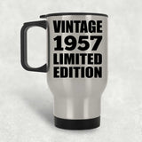 67th Birthday Vintage 1957 Limited Edition - Silver Travel Mug