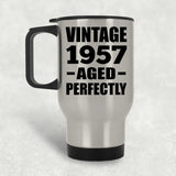 67th Birthday Vintage 1957 Aged Perfectly - Silver Travel Mug