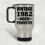 42nd Birthday Vintage 1982 Aged Perfectly - Silver Travel Mug
