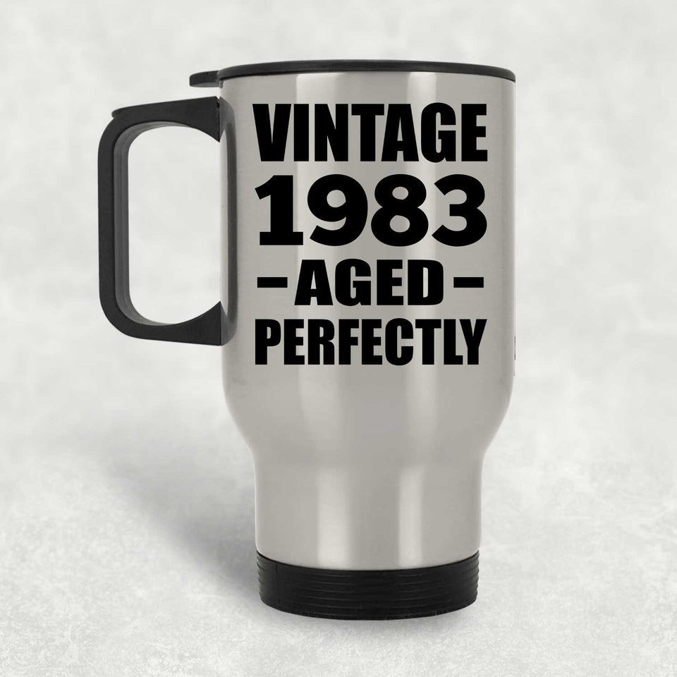 41st Birthday Vintage 1983 Aged Perfectly - Silver Travel Mug