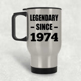 50th Birthday Legendary Since 1974 - Silver Travel Mug