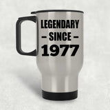 47th Birthday Legendary Since 1977 - Silver Travel Mug