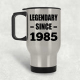 39th Birthday Legendary Since 1985 - Silver Travel Mug