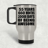 55th Birthday 55 Years 660 Months 20088 Days Of Awesome - Silver Travel Mug