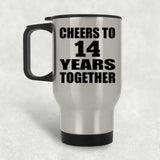 14th Anniversary Cheers To 14 Years Together - Silver Travel Mug