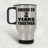 2nd Anniversary Cheers To 2 Years Together - Silver Travel Mug