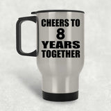 8th Anniversary Cheers To 8 Years Together - Silver Travel Mug