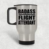 Badass Flight Attendant - Silver Travel Mug