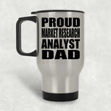 Proud Market Research Analyst Dad - Silver Travel Mug