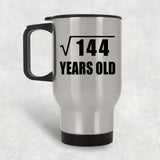 12th Birthday Square Root of 144 Years Old - Silver Travel Mug