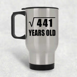 21st Birthday Square Root of 441 Years Old - Silver Travel Mug