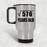24th Birthday Square Root of 576 Years Old - Silver Travel Mug