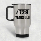 27th Birthday Square Root of 729 Years Old - Silver Travel Mug