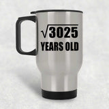 55th Birthday Square Root of 3025 Years Old - Silver Travel Mug