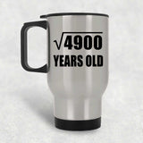70th Birthday Square Root of 4900 Years Old - Silver Travel Mug