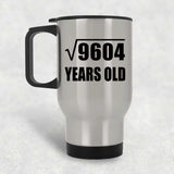98th Birthday Square Root of 9604 Years Old - Silver Travel Mug