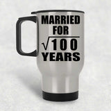 10th Anniversary Married For Square Root of 100 Years - Silver Travel Mug