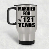 11th Anniversary Married For Square Root of 121 Years - Silver Travel Mug