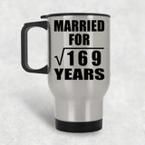 13th Anniversary Married For Square Root of 169 Years - Silver Travel Mug