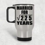 15th Anniversary Married For Square Root of 225 Years - Silver Travel Mug
