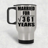 19th Anniversary Married For Square Root of 361 Years - Silver Travel Mug