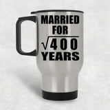 20th Anniversary Married For Square Root of 400 Years - Silver Travel Mug