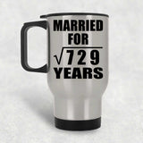 27th Anniversary Married For Square Root of 729 Years - Silver Travel Mug