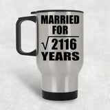 46th Anniversary Married For Square Root of 2116 Years - Silver Travel Mug