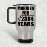 48th Anniversary Married For Square Root of 2304 Years - Silver Travel Mug