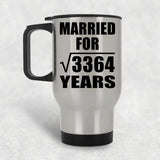 58th Anniversary Married For Square Root of 3364 Years - Silver Travel Mug